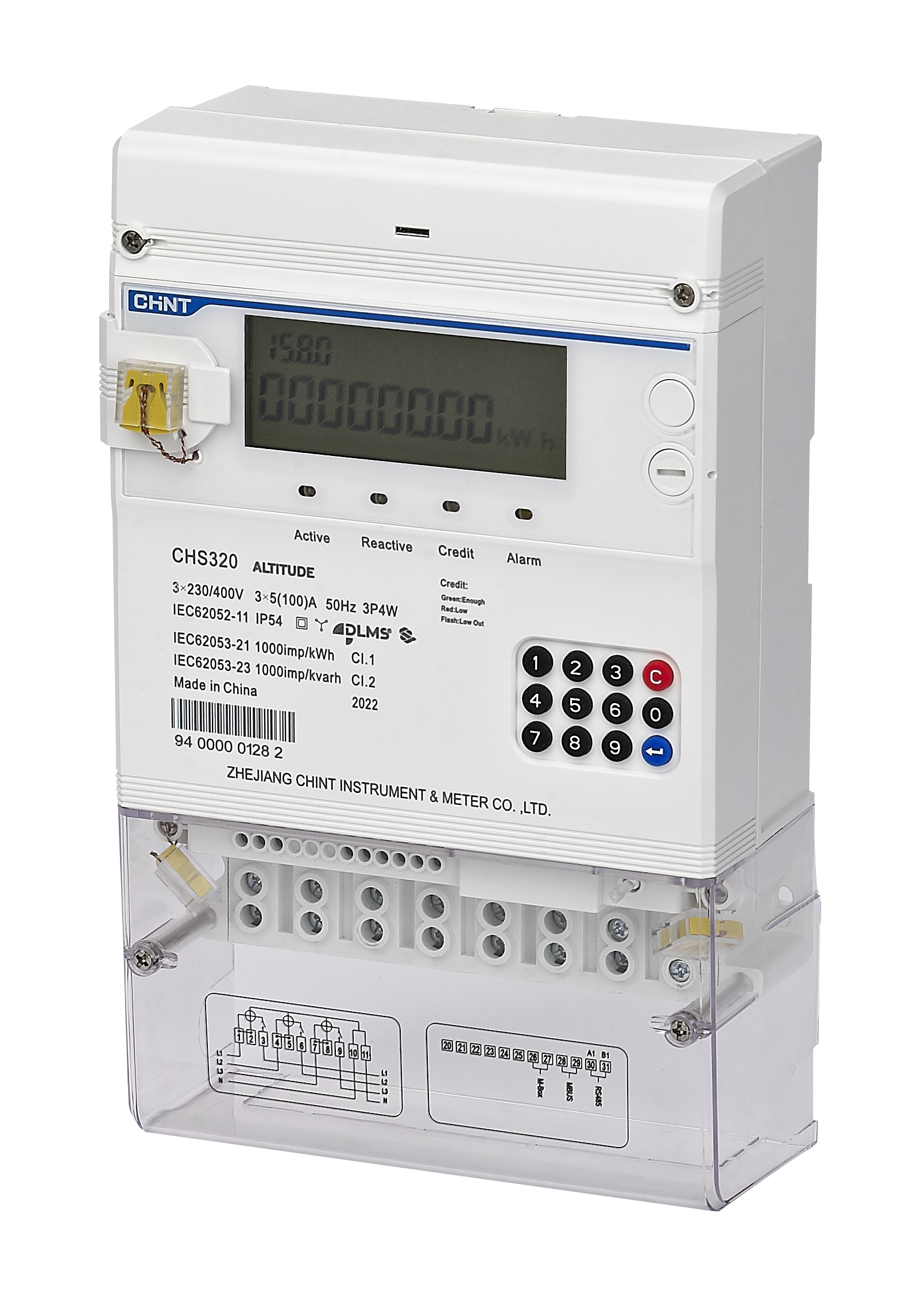 CHS 320 with keypad -Poly Phase Meter-Studio Image-1